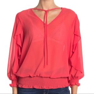 🆕 Nanette Lepore 3/4 Ruffled Sleeve Blouse